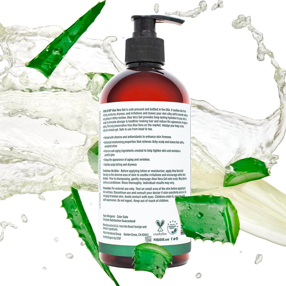 Envase ecológico de PURA D'OR Aloe Vera de 16 onzas