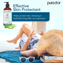 PURA D'OR Aloe Vera para cabello y cuero cabelludo con brillo saludable.