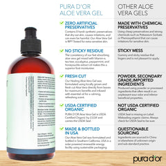 PURA D'OR Aloe Vera Gel, alivio suave tras la exposición solar.