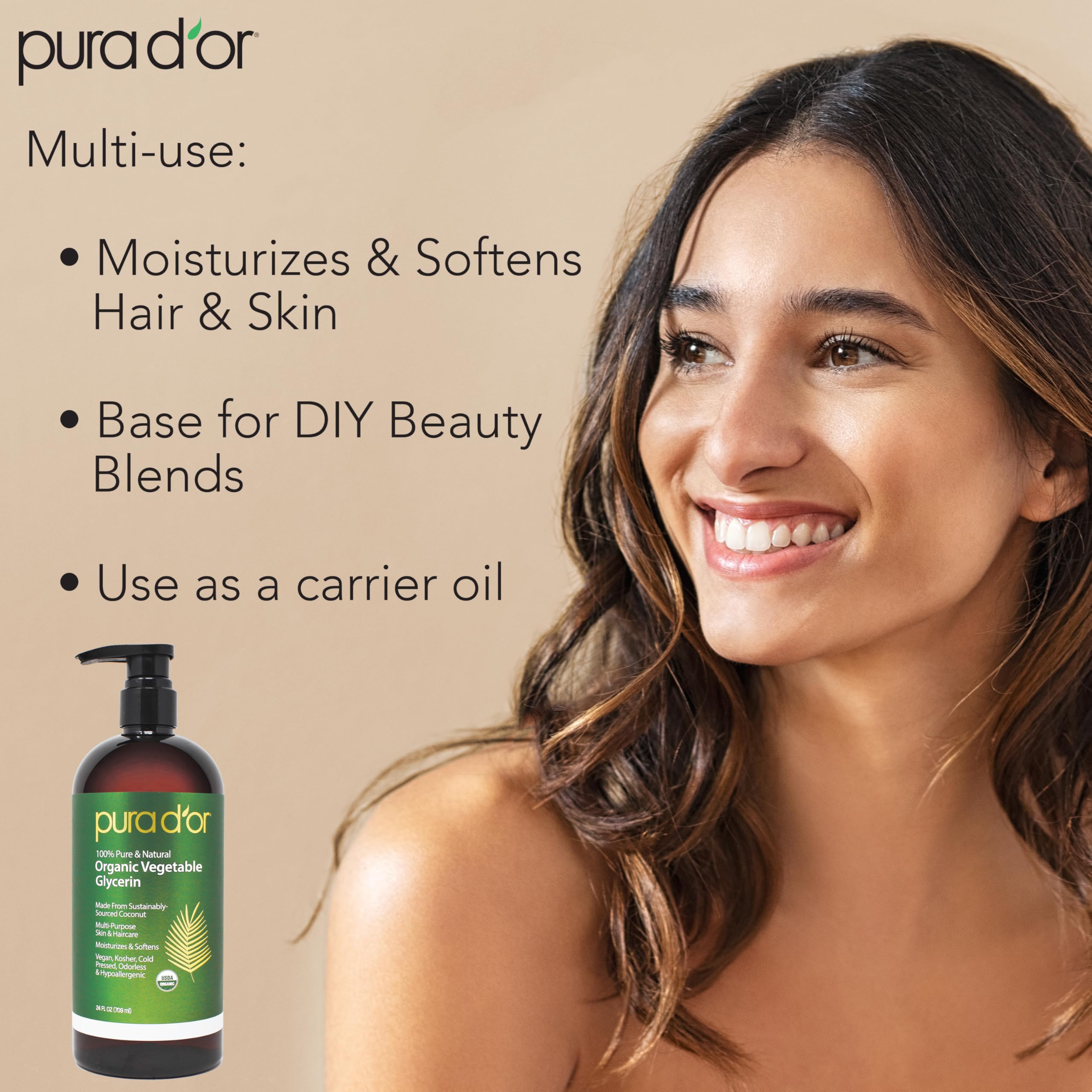 PURA D’OR glicerina vegetal, derrame limpio, base neutra para mezclas caseras