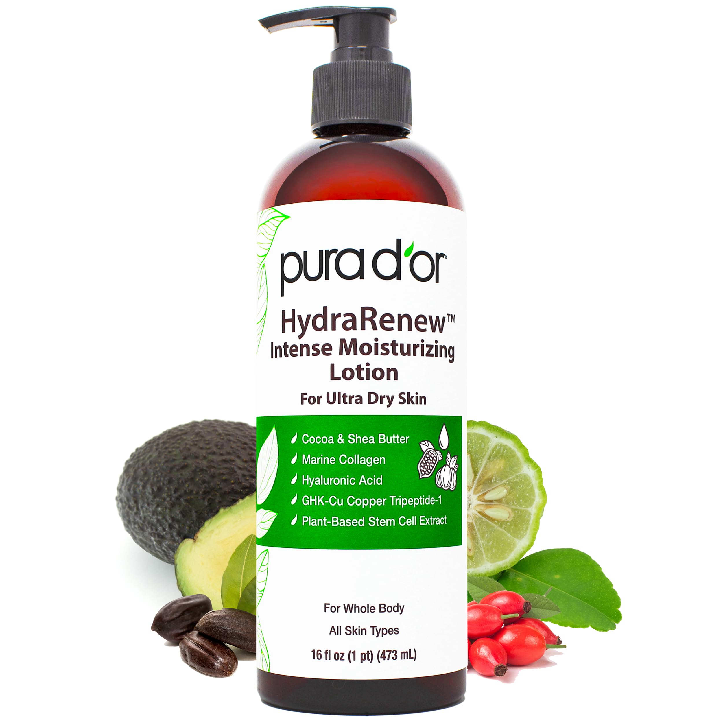 PURA D'OR HydraRenew crema manos: alivio intenso para piel seca.