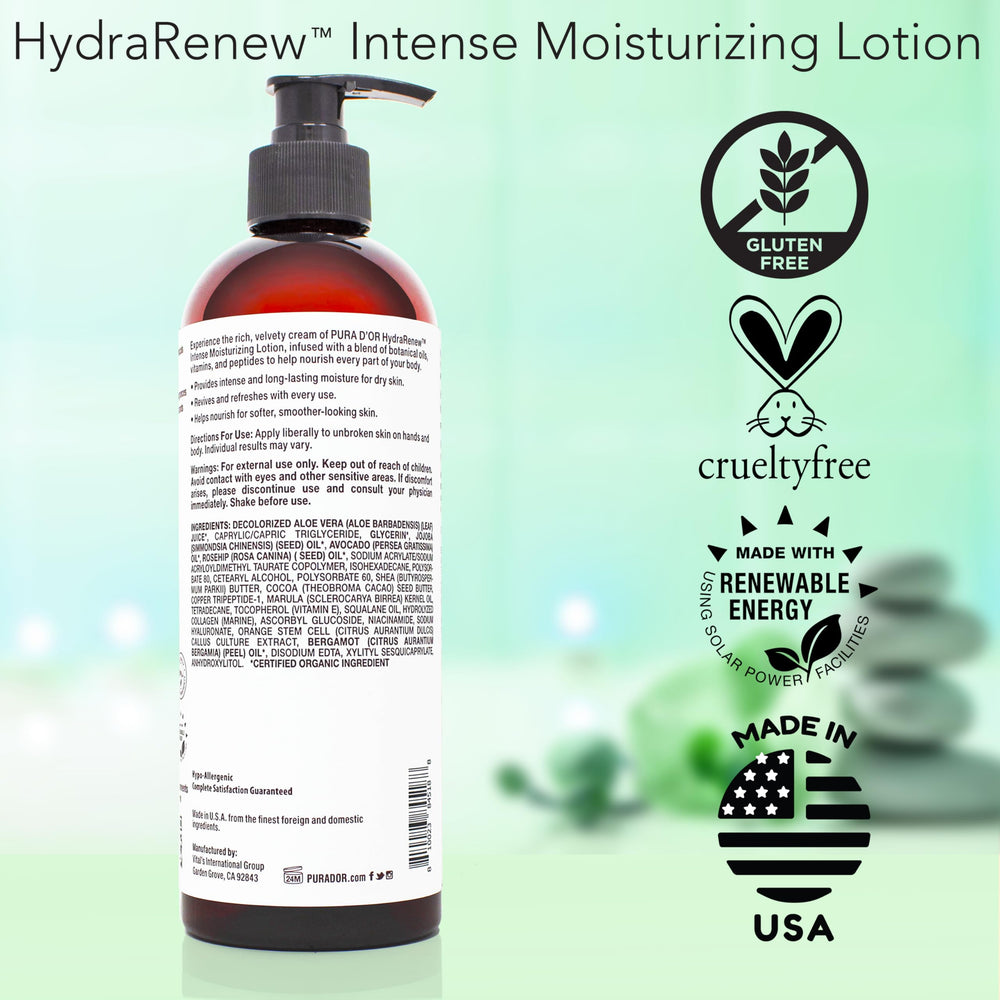 PURA D'OR HydraRenew envase 16 onzas: cuidado diario para toda la familia.