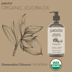 PURA D'OR Jojoba Oil hair care close-up demonstrating shine and frizz control