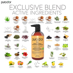 PURA D'OR MD argan oil infusion on label for scalp nourishment