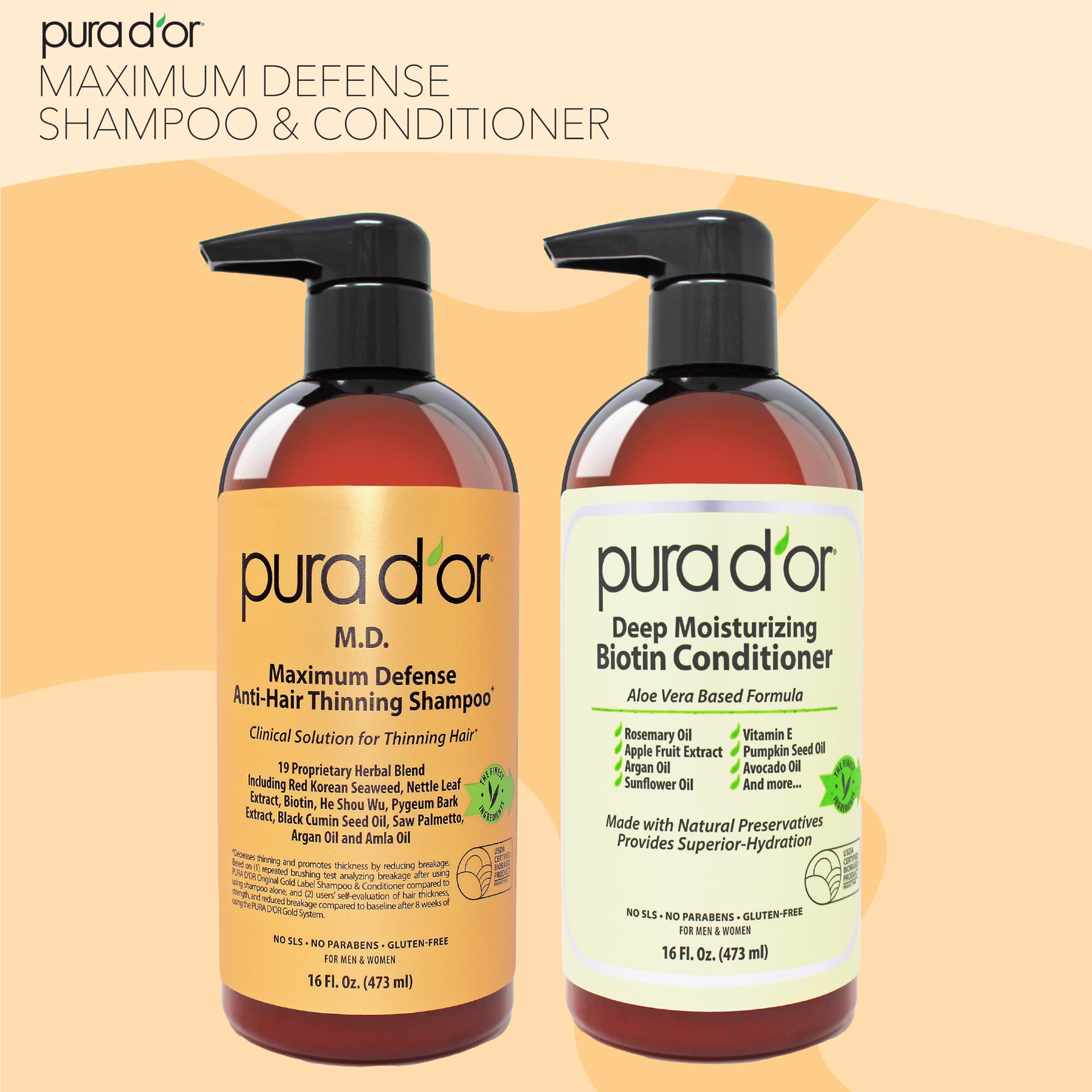PURA D'OR MD coal tar herbal blend on packaging signals scent and revitalizing feel