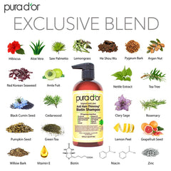 PURA D'OR shampoo label close-up highlighting sulfate-free, color-safe cleansing