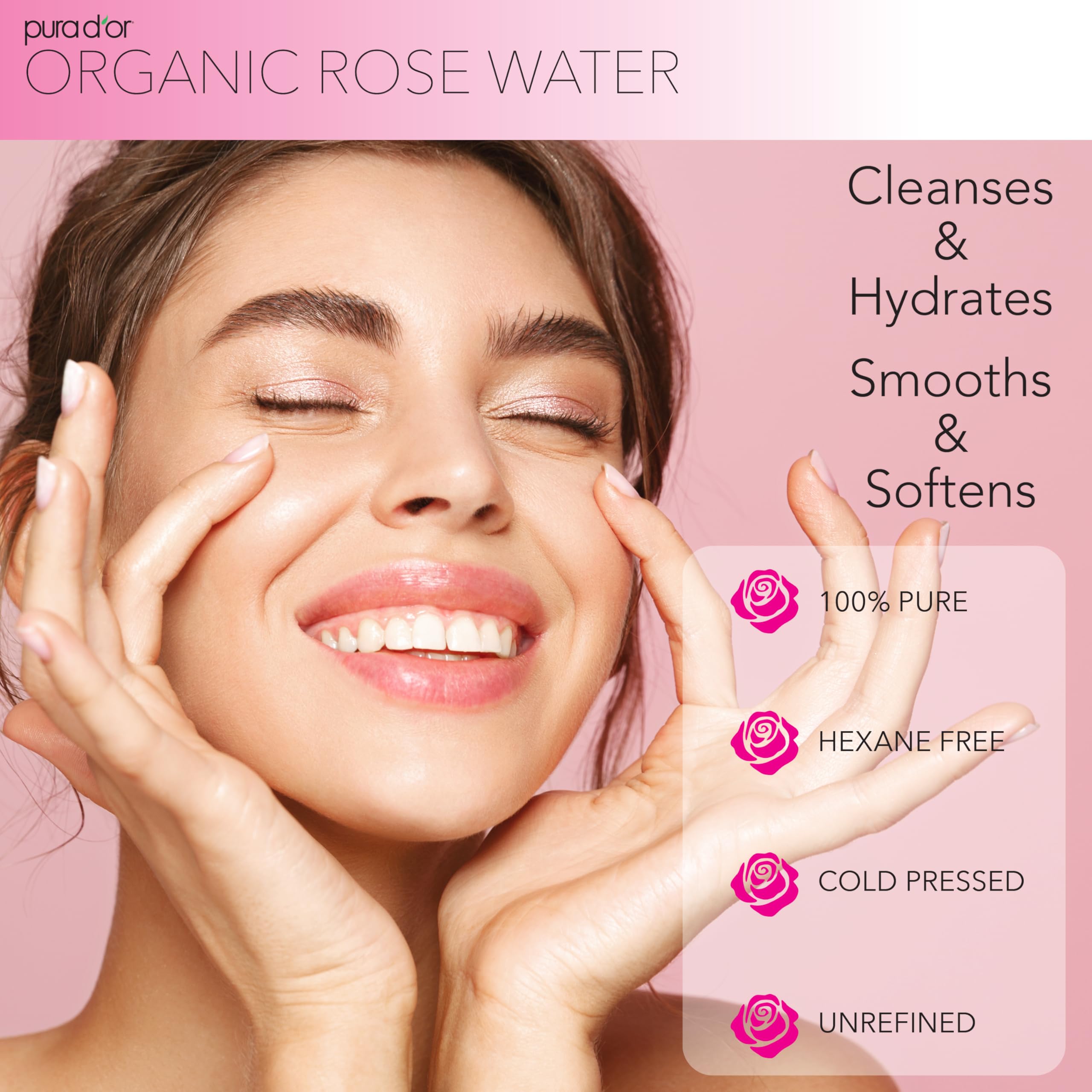 PURA D’OR Rose Water Toner: claridad de la piel gracias a antioxidantes.