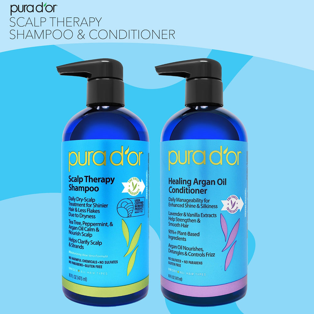 PURA D'OR scalp massage scene demonstrates relief from irritation