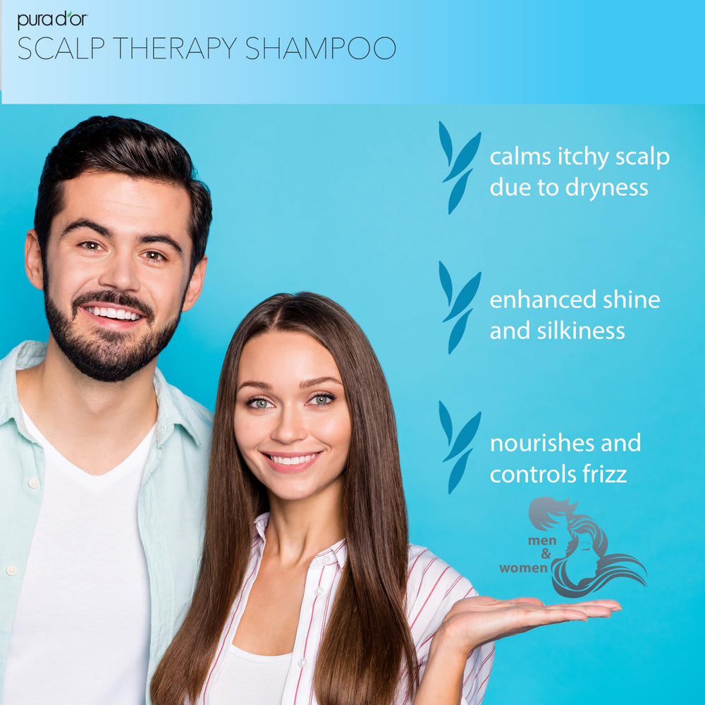 PURA D'OR Scalp Therapy Shampoo lather reinforces gentle cleansing.