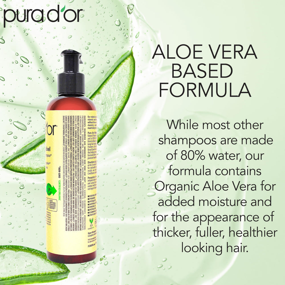 PURA D'OR shampoo pump facilitates easy daily use and even distribution.