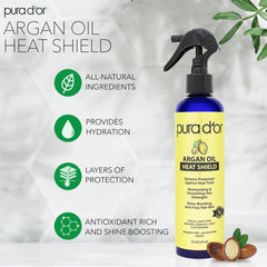 PURA D'OR Spray protector: protección térmica de hasta 450°F para cabello diario.
