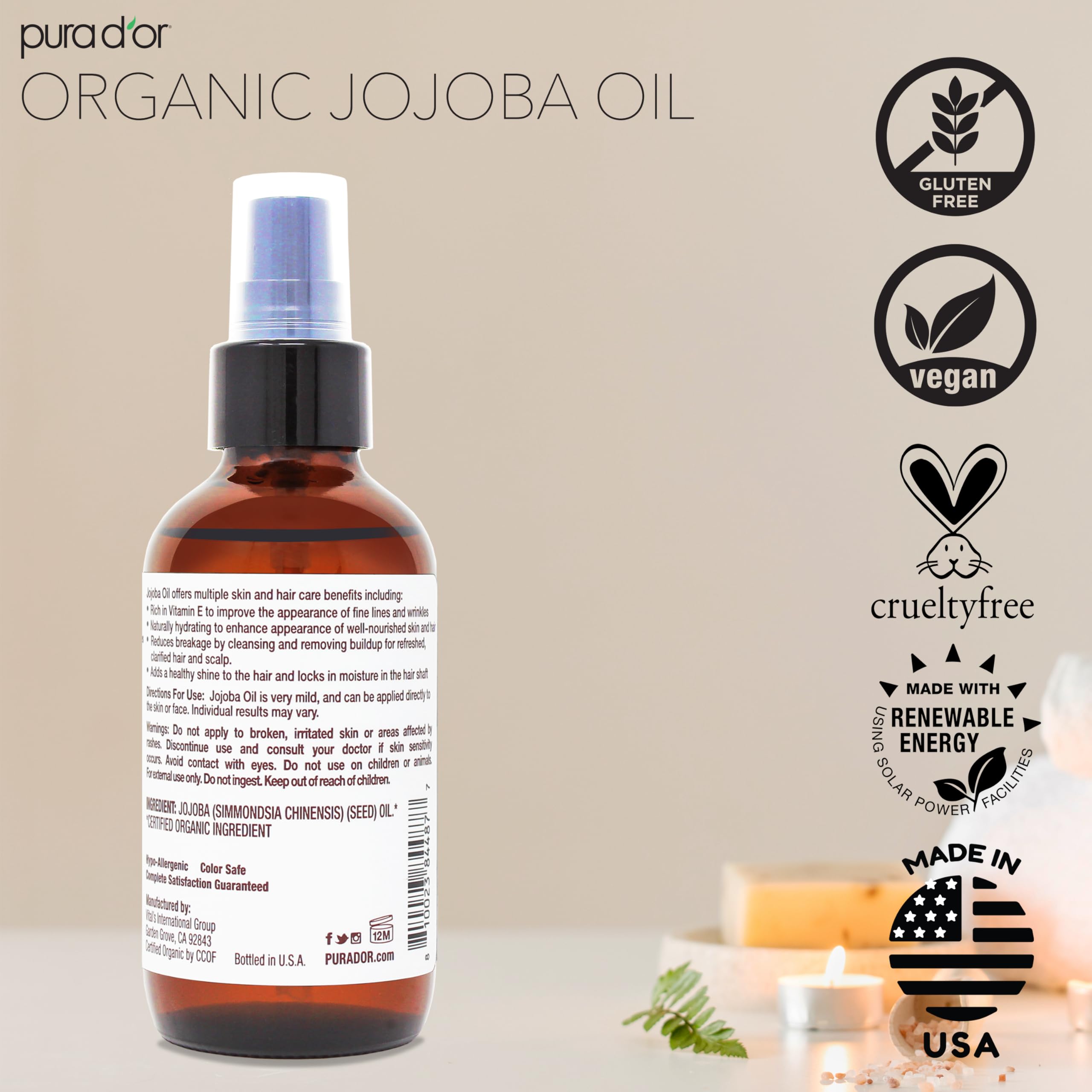PURA D'OR Uñas fortalecidas gracias al aceite de jojoba.