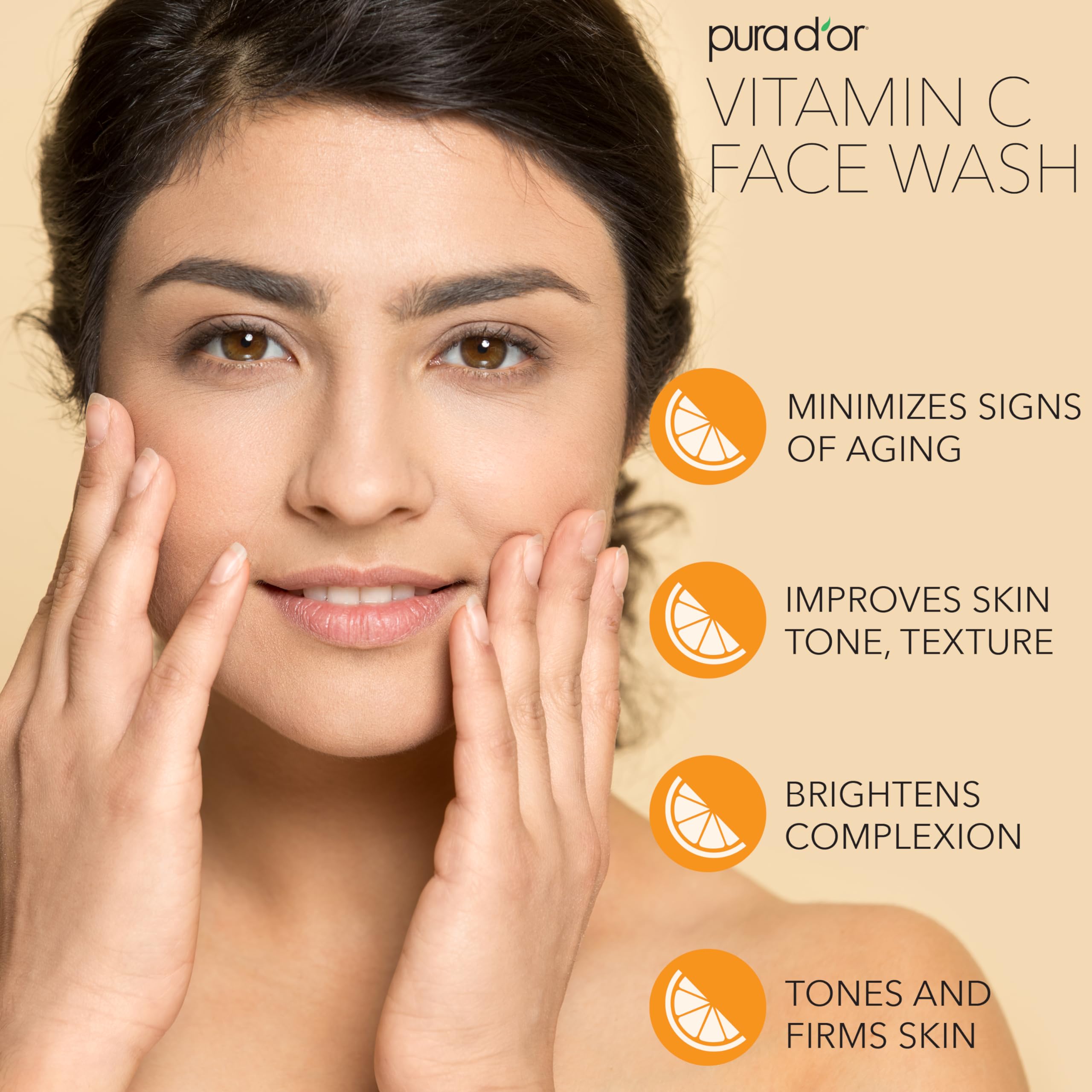 PURA D'OR Vitamina C Face Wash: espuma suave que hidrata durante la limpieza.