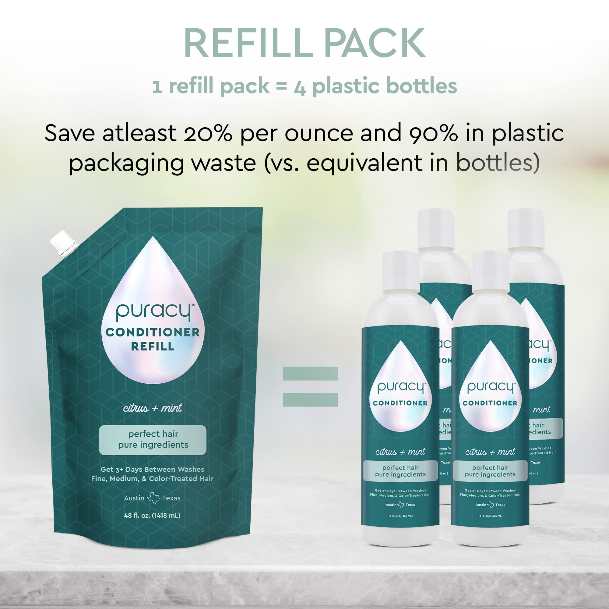 Puracy Conditioner color-treated hair highlights color protection friendly formula.