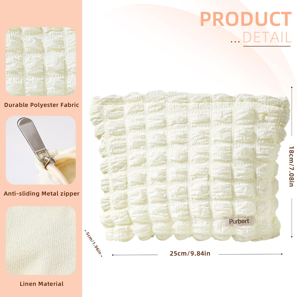 Purbert Bubble Cloud makeup bag interior view emphasizing ample organization space.