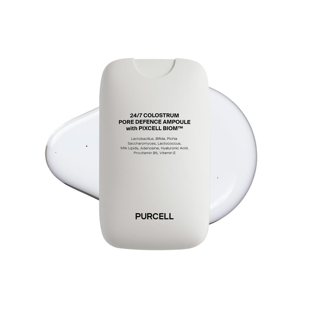 PURCELL 24/7 Colostrum Ampoule Mist bottle close-up for nourishing skin prep.