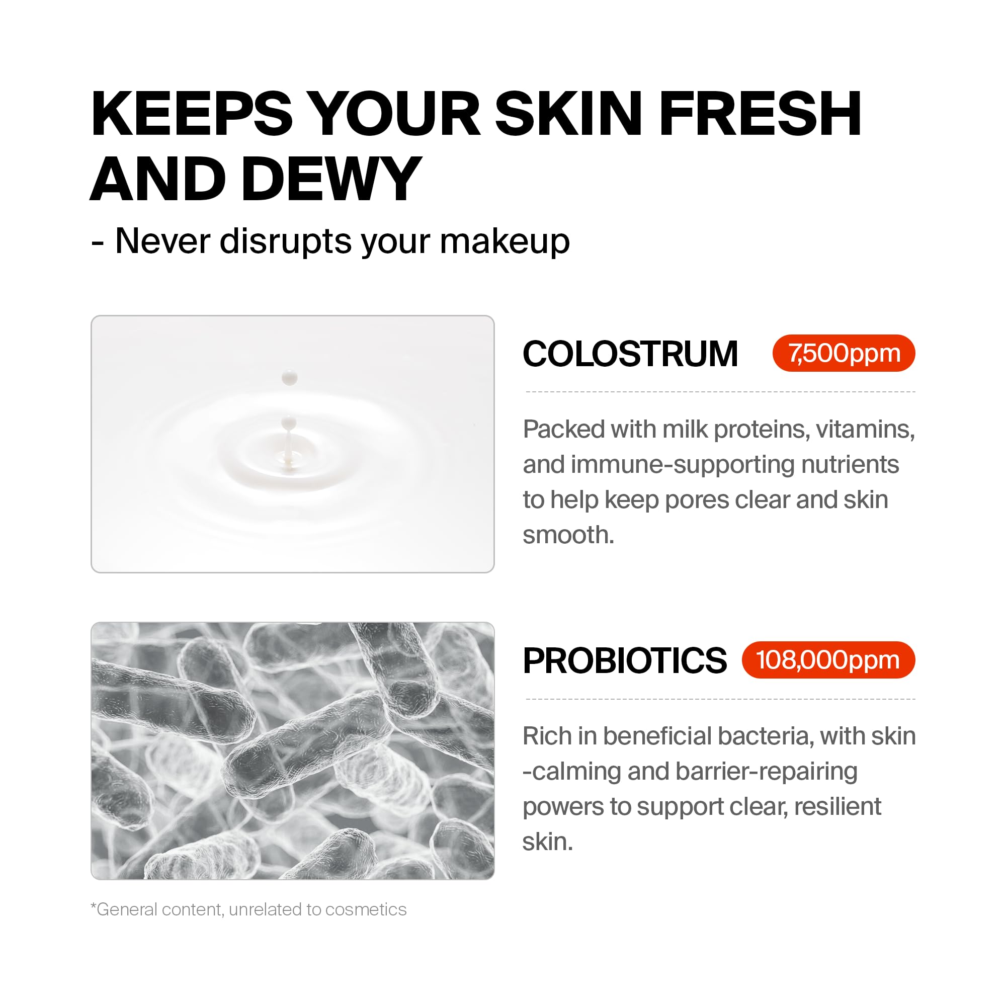 Purcell 24/7 Colostrum Ampoule Mist provides hydration for all-day comfort.