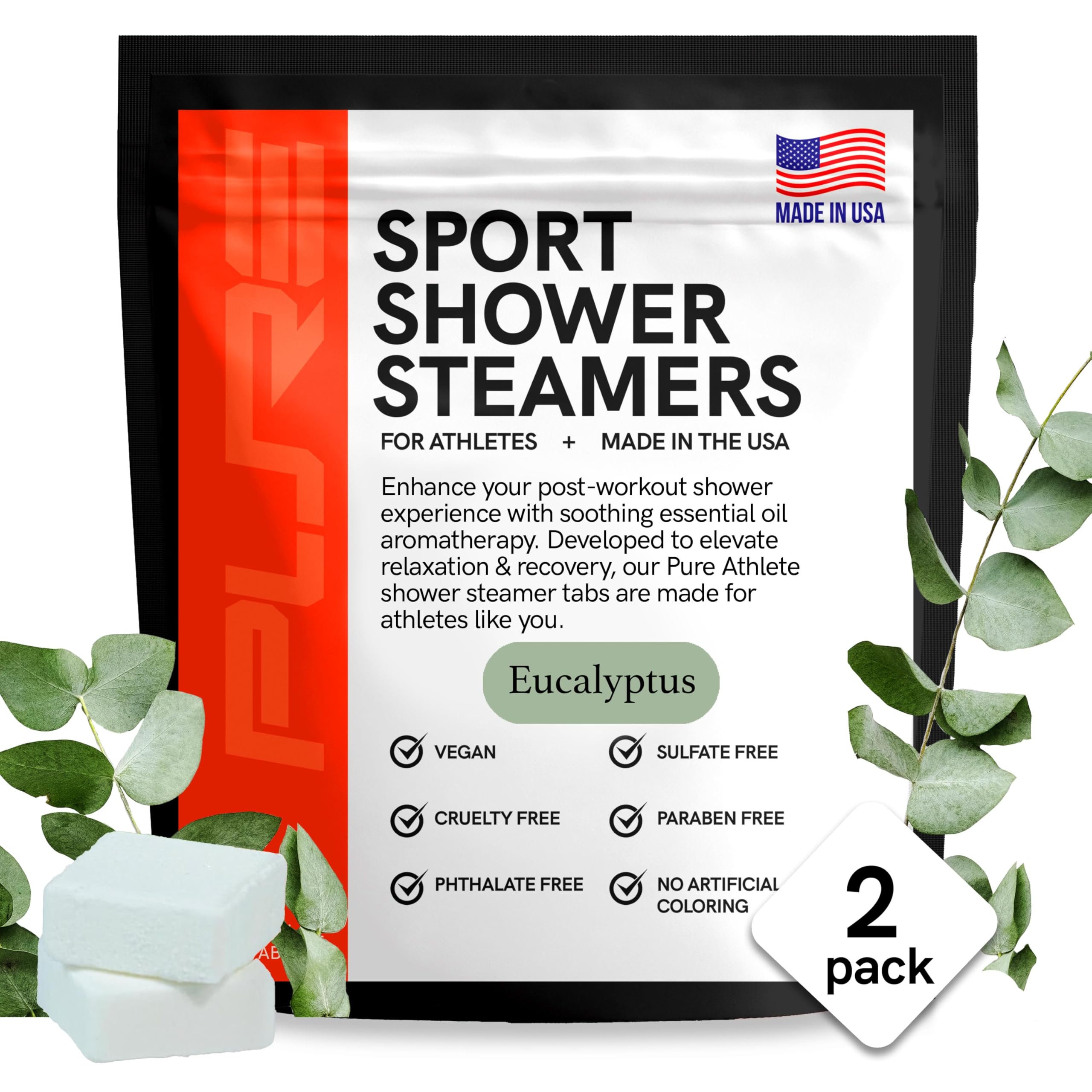 Pure Athlete aroma eucalipto para ducha vigorizante.