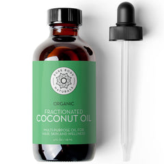 Pure Body Naturals aceite de coco fraccionado botella ámbar para piel suave