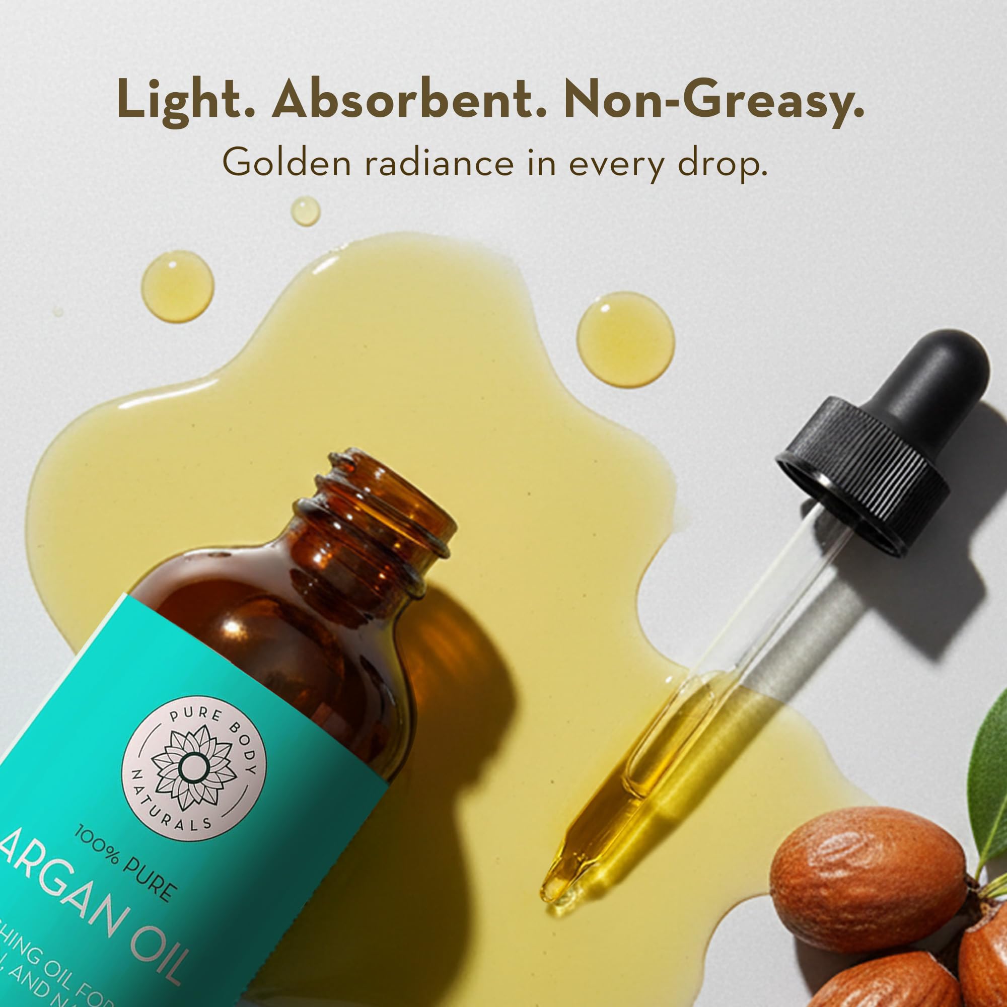 Pure Body Naturals Argan Oil nourishes hair and tames frizz