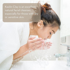 Pure Body Naturals kaolin clay powder in bowl shows detox and pore-clearing potential.