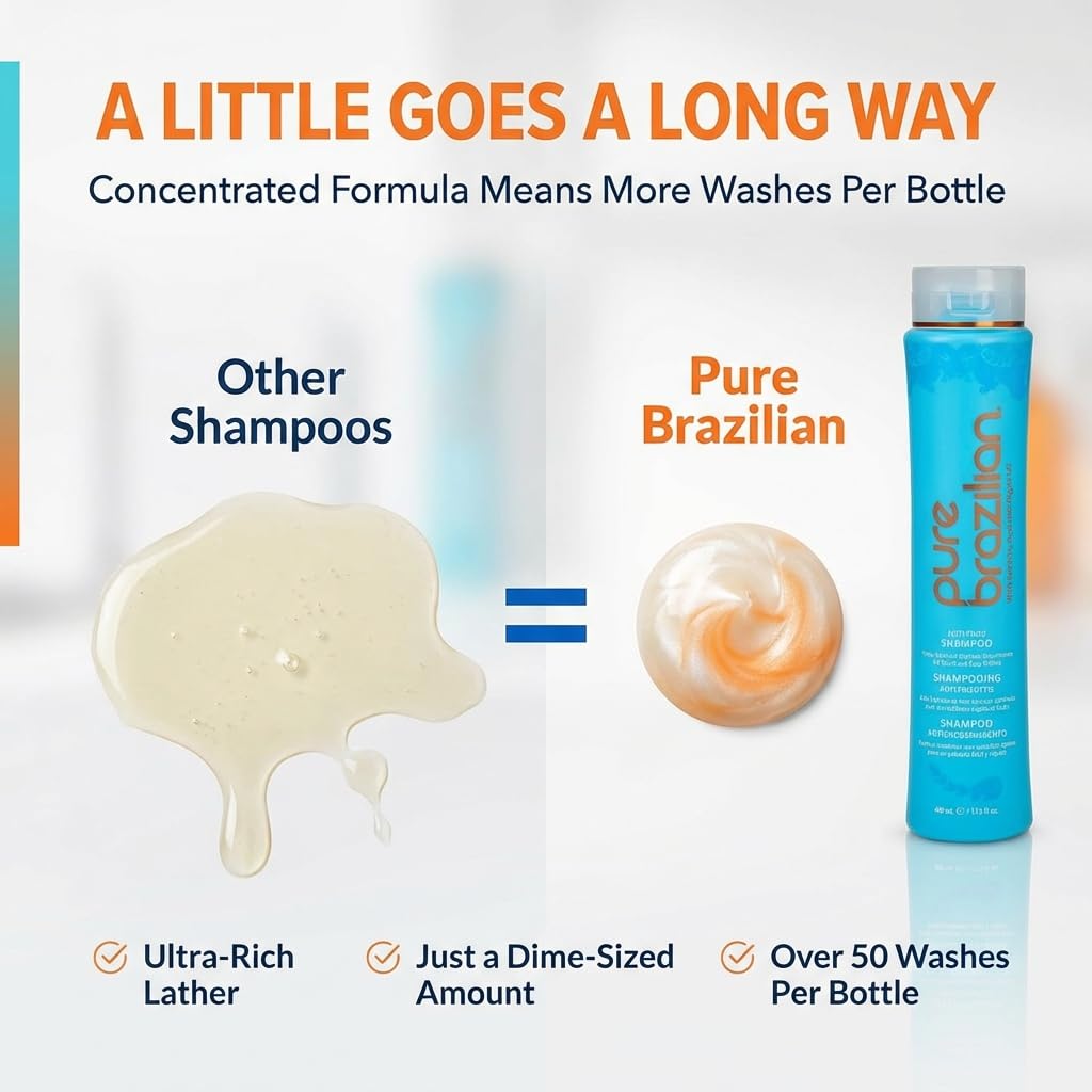 Color-treated hair maintained with Pure Brazilian Anti-Frizz Daily Shampoo's formula.