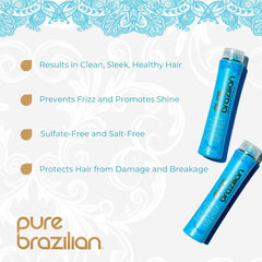 Pure Brazilian Anti-Frizz Daily Shampoo lather illustrating gentle daily care for smooth hair