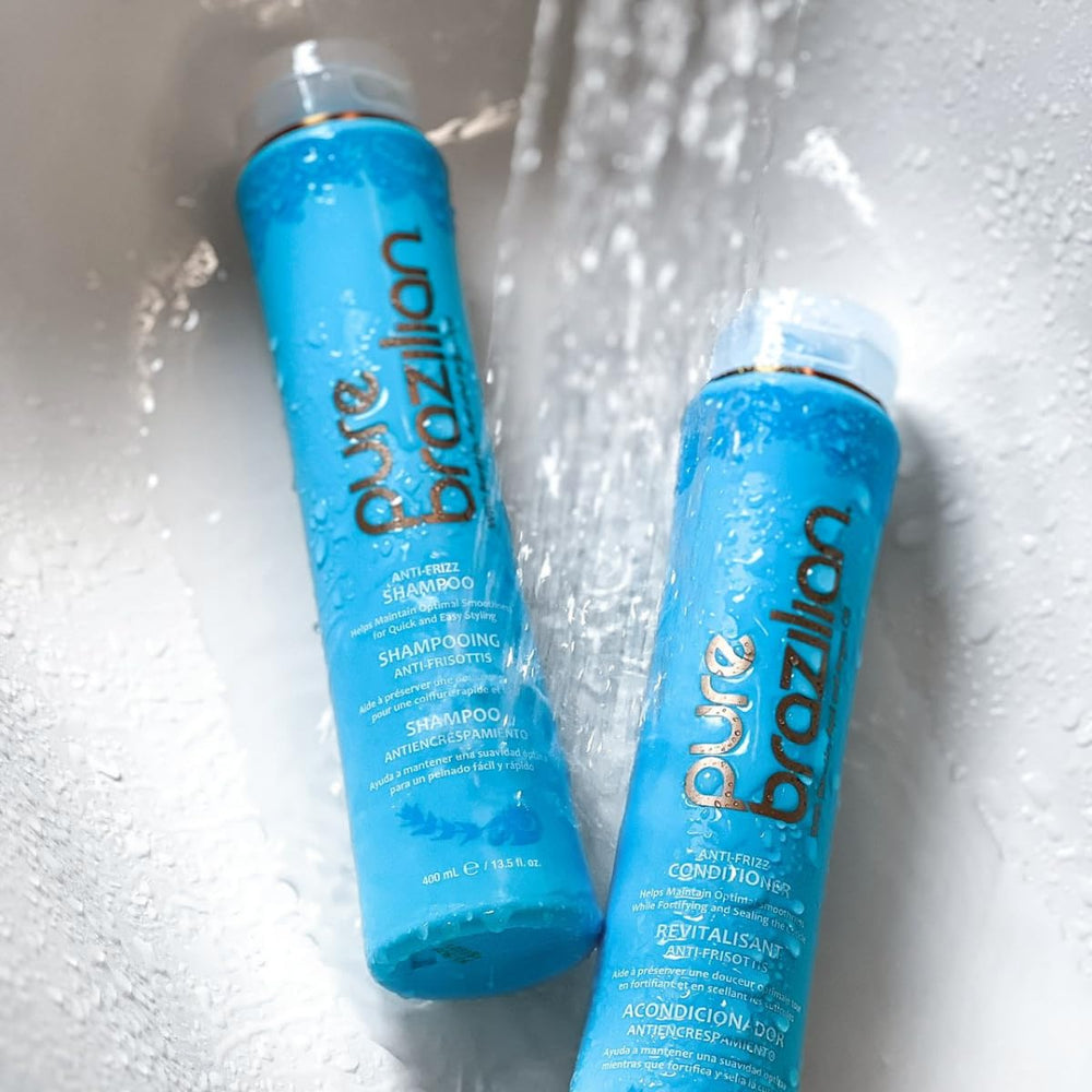 Pure Brazilian color-safe sulfate-free formula label demonstrating everyday styling benefits