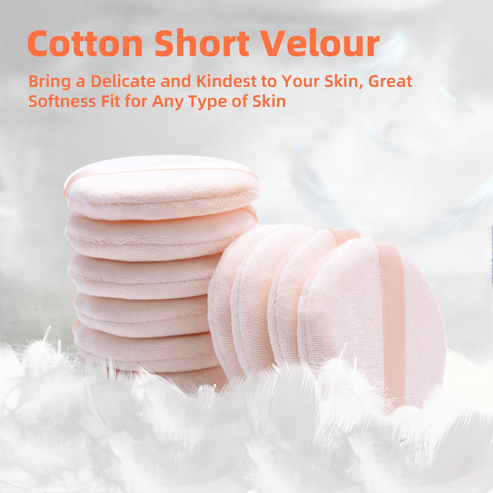 Pure cotton powder puff washable-reusable demonstrates easy care and longevity.