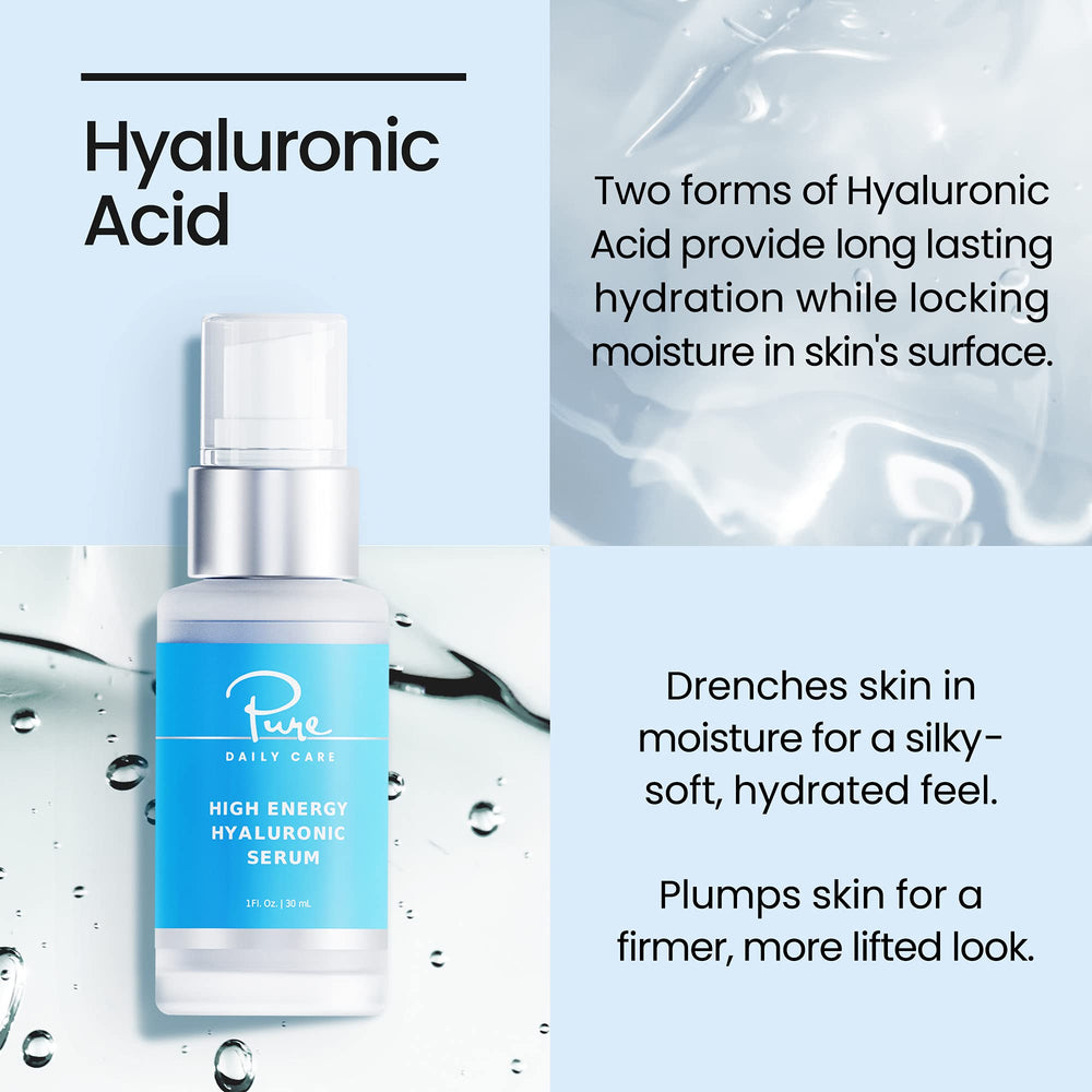 Applying Pure Daily Care serum to face and neck after cleansing.