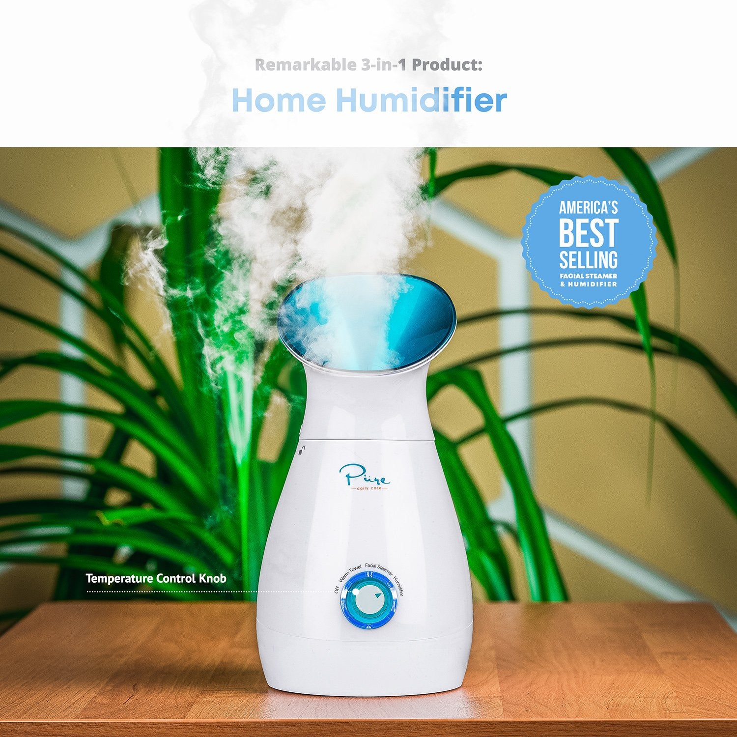 Pure Daily Care NanoSteamer auto shutoff for safe, worry-free use.
