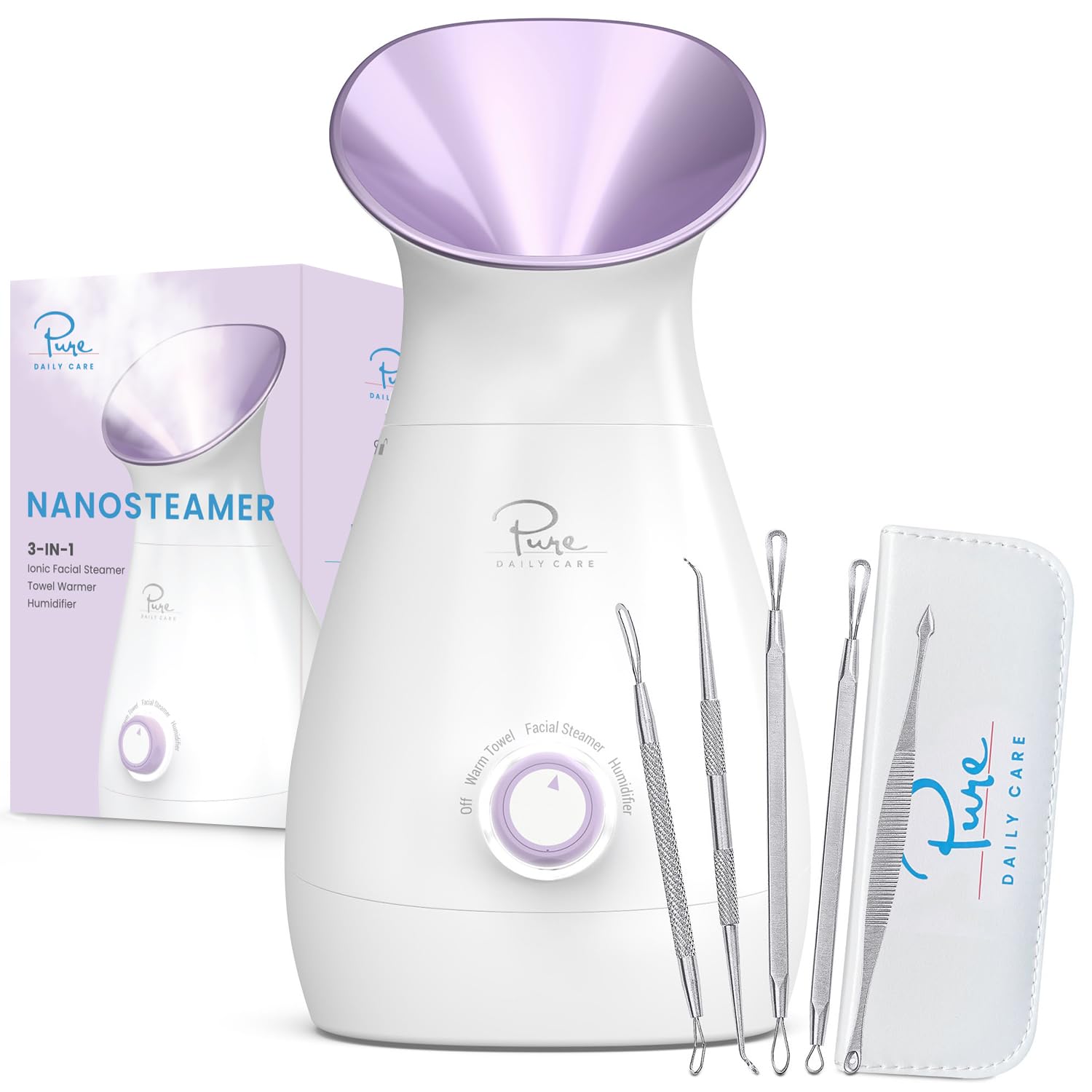 Pure Daily Care Nanosteamer front view for at-home spa sessions
