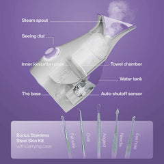 Pure Daily Care Nanosteamer water tank detail showing 200 ml capacity