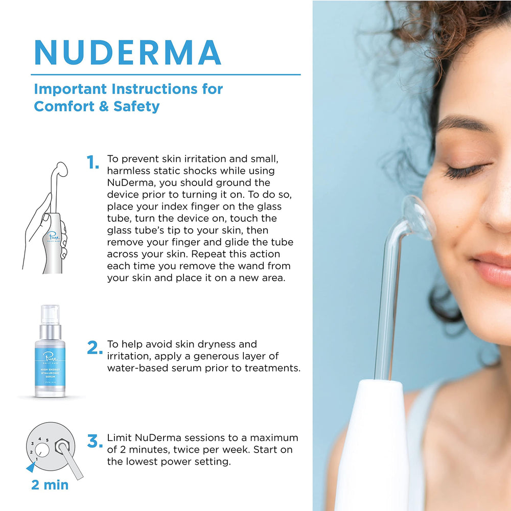 NuDerma bent wand gliding over curves for even coverage