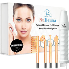 Pure Daily Care NuDerma handheld wand neon closeup for firmer skin