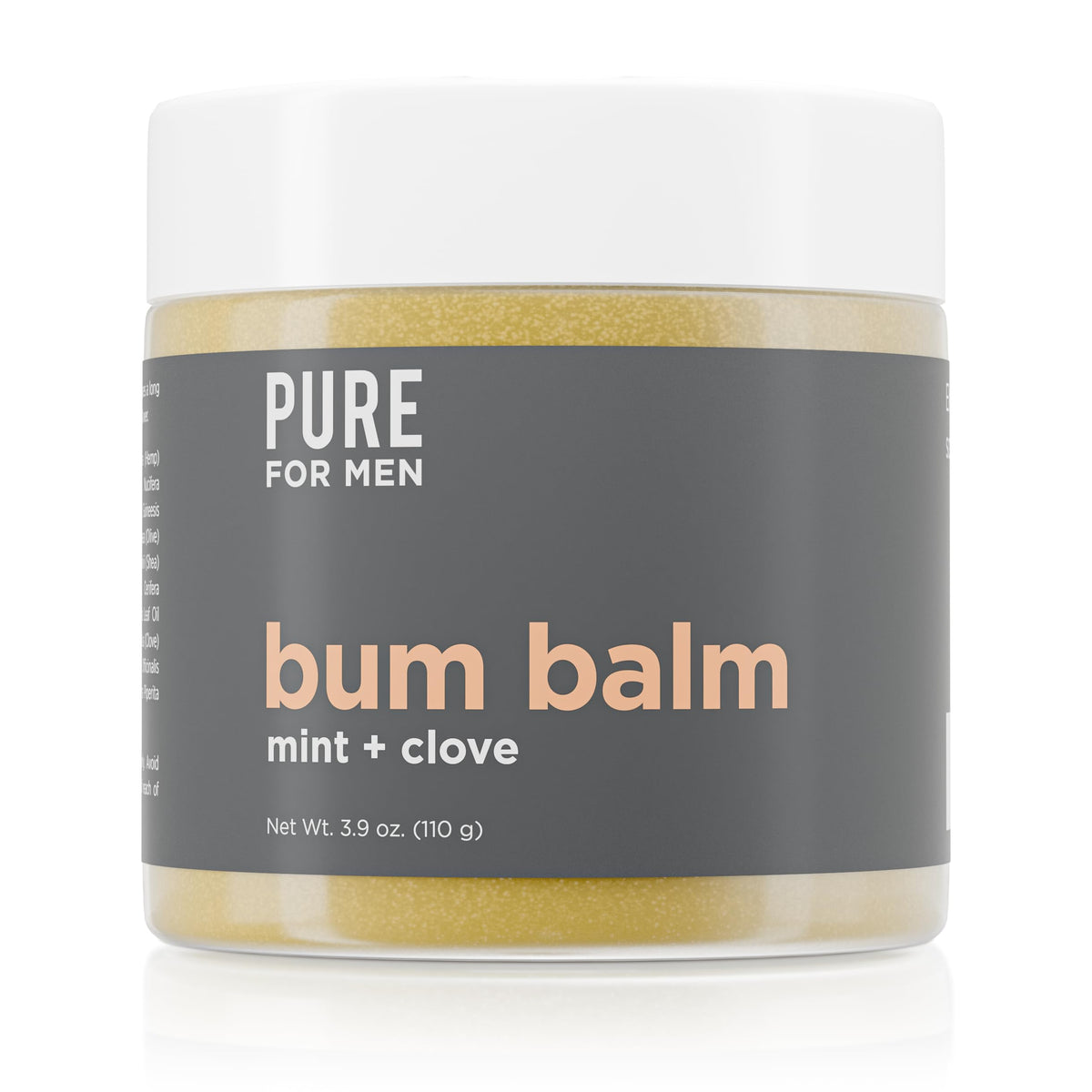 Pure for Men Bum Balm packaging shown for easy storage and travel convenience.