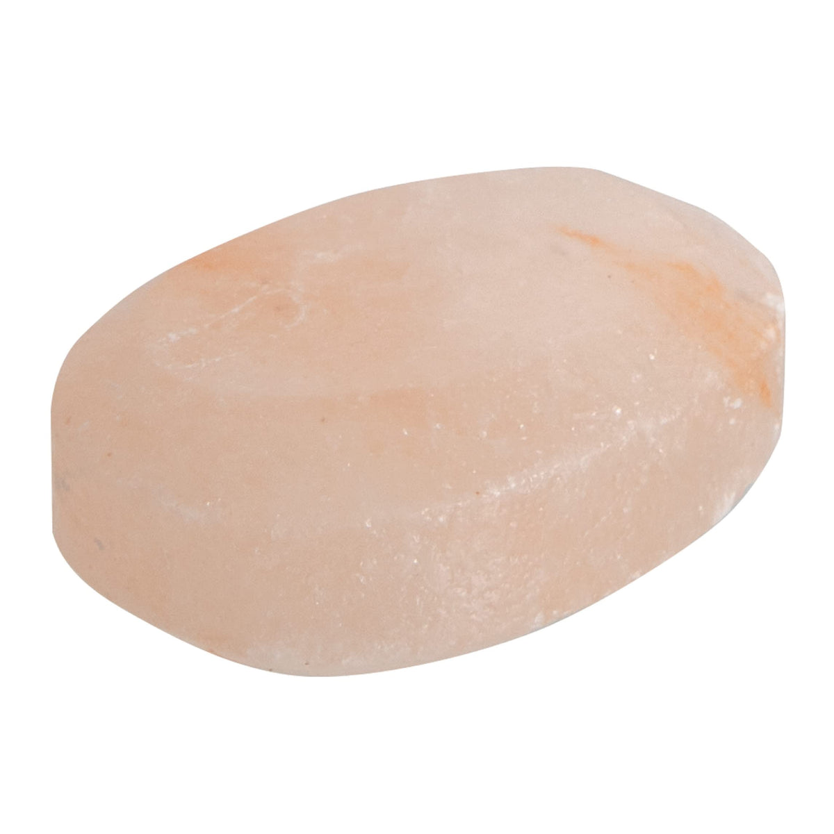Piedra de masaje ovalada plana Pure Himalayan Salt Works, ideal para sesiones relajantes.