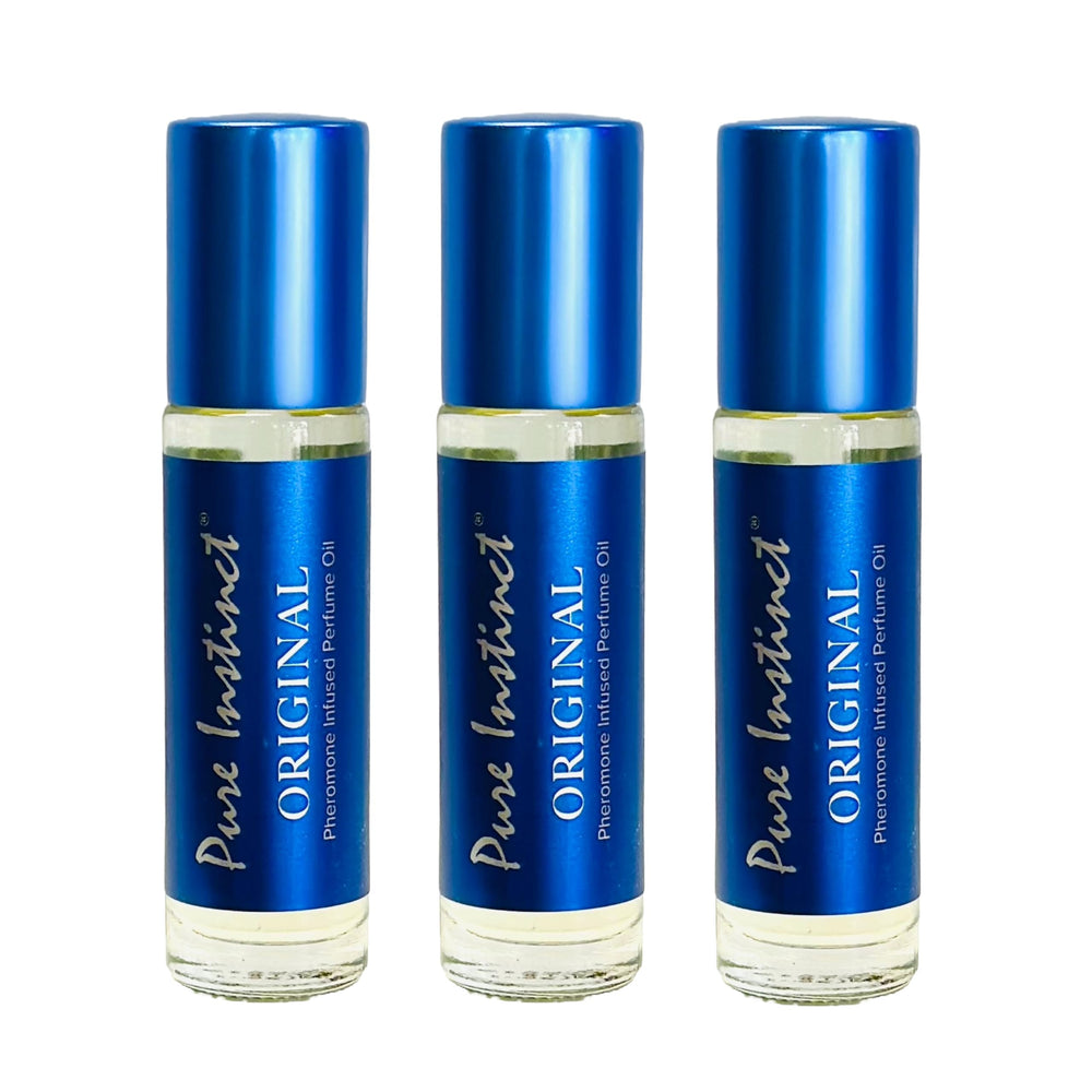 Pure Instinct Roll-On 3-Pack front view, compact and travel-friendly.