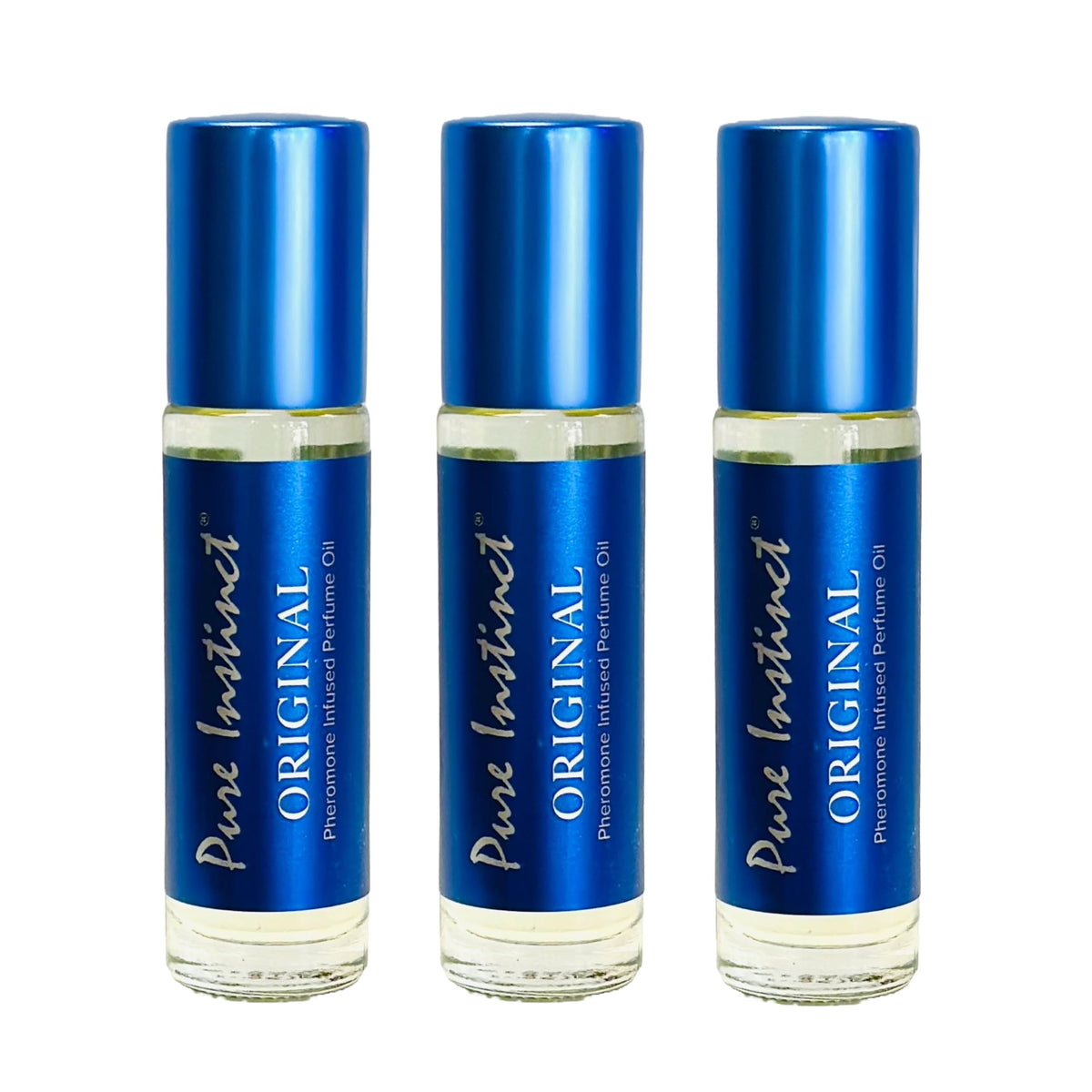 Pure Instinct Roll-On 3-Pack front view, compact and travel-friendly.