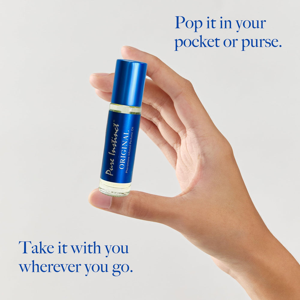 Pure Instinct Roll-On TSA travel case compatible for trips.
