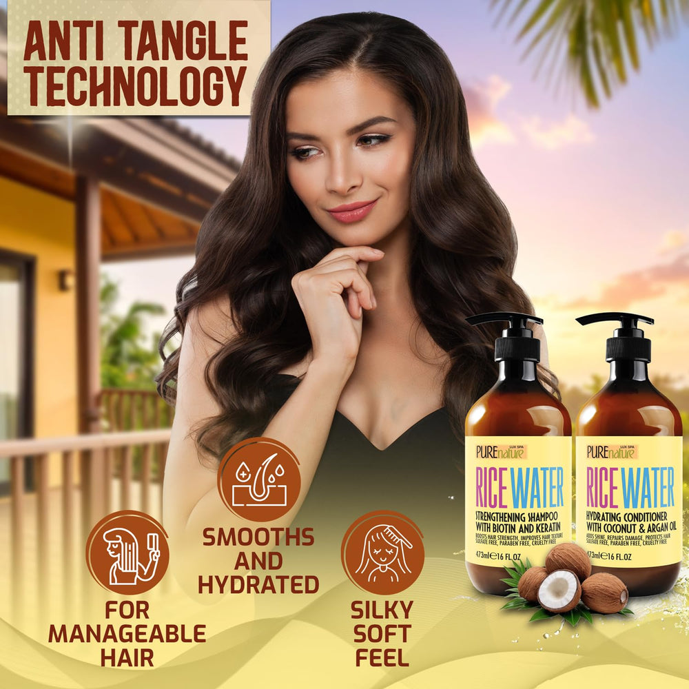 Pure Nature Lux Spa hair volume after use, suggesting fuller-looking strands