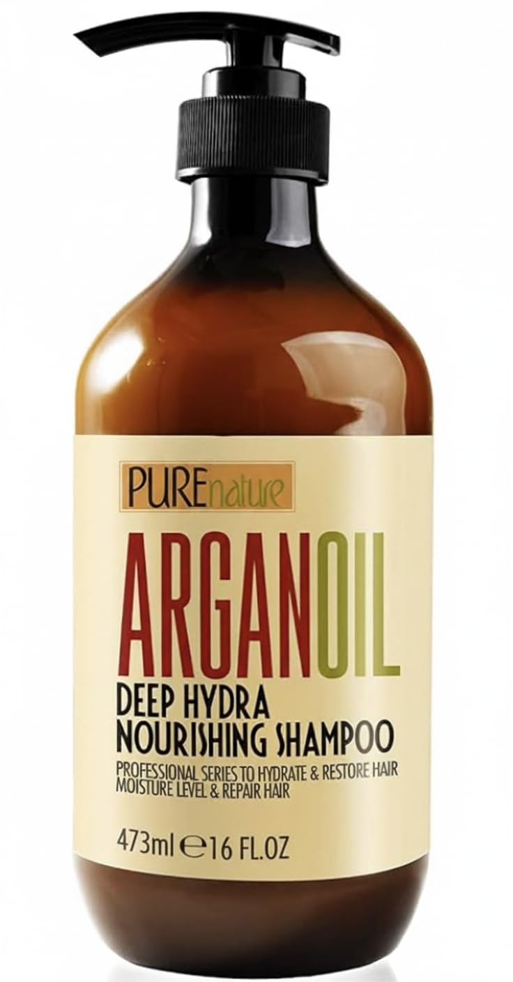 Pure Nature Lux Spa champú de argán marroquí, botella a la vista para hidratación suave