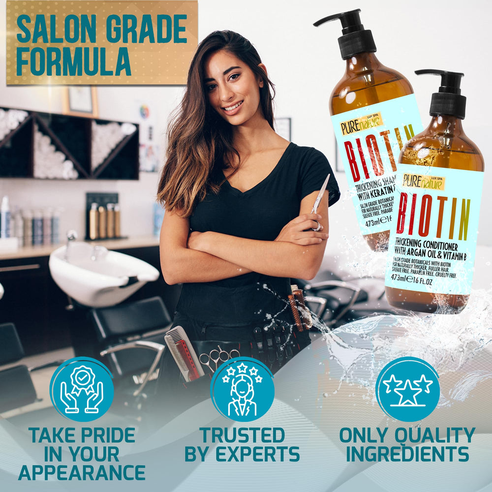Pure Nature Lux Spa salon-grade packaging and premium hair care set.