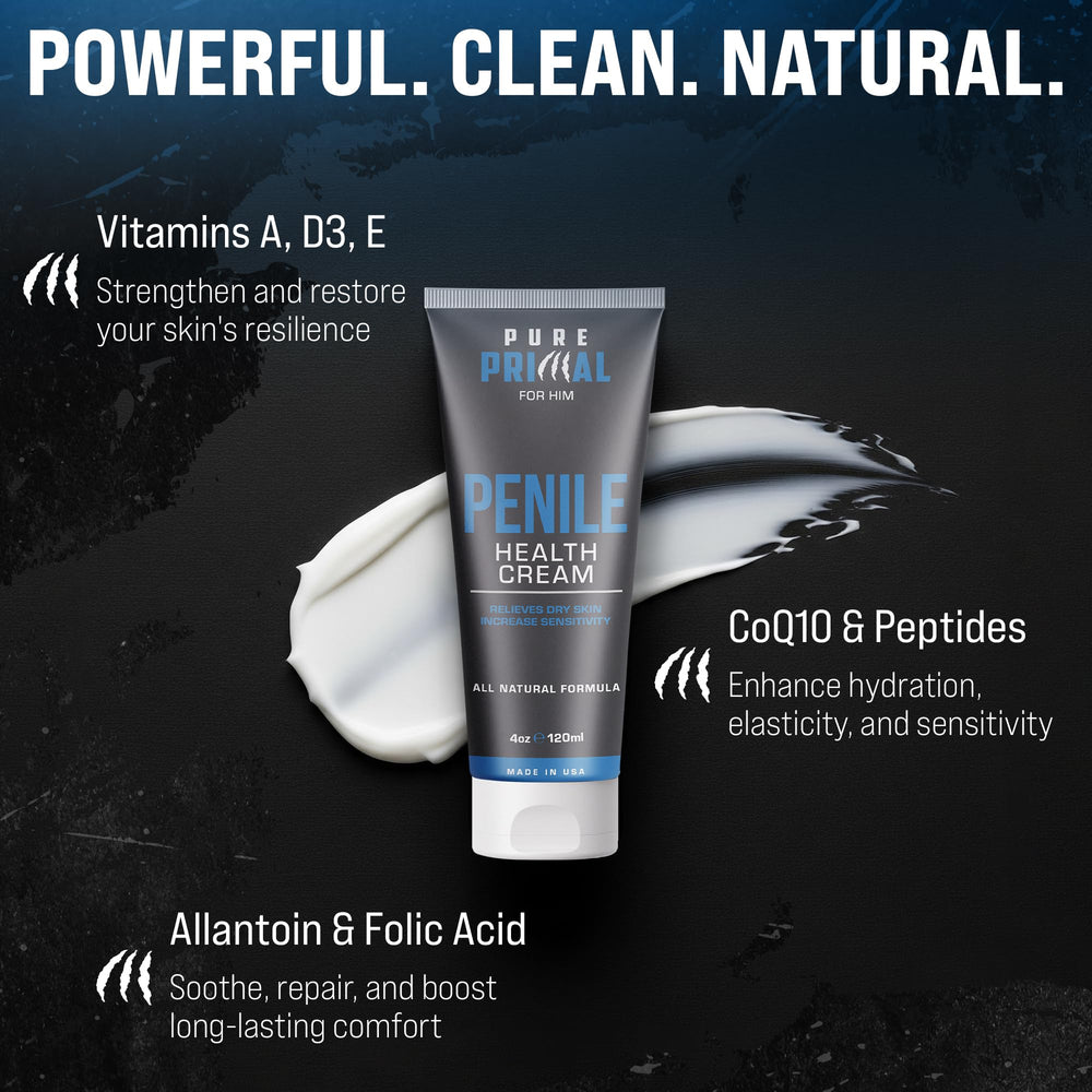Pure Primal uso diario para cuidado de la piel masculina.