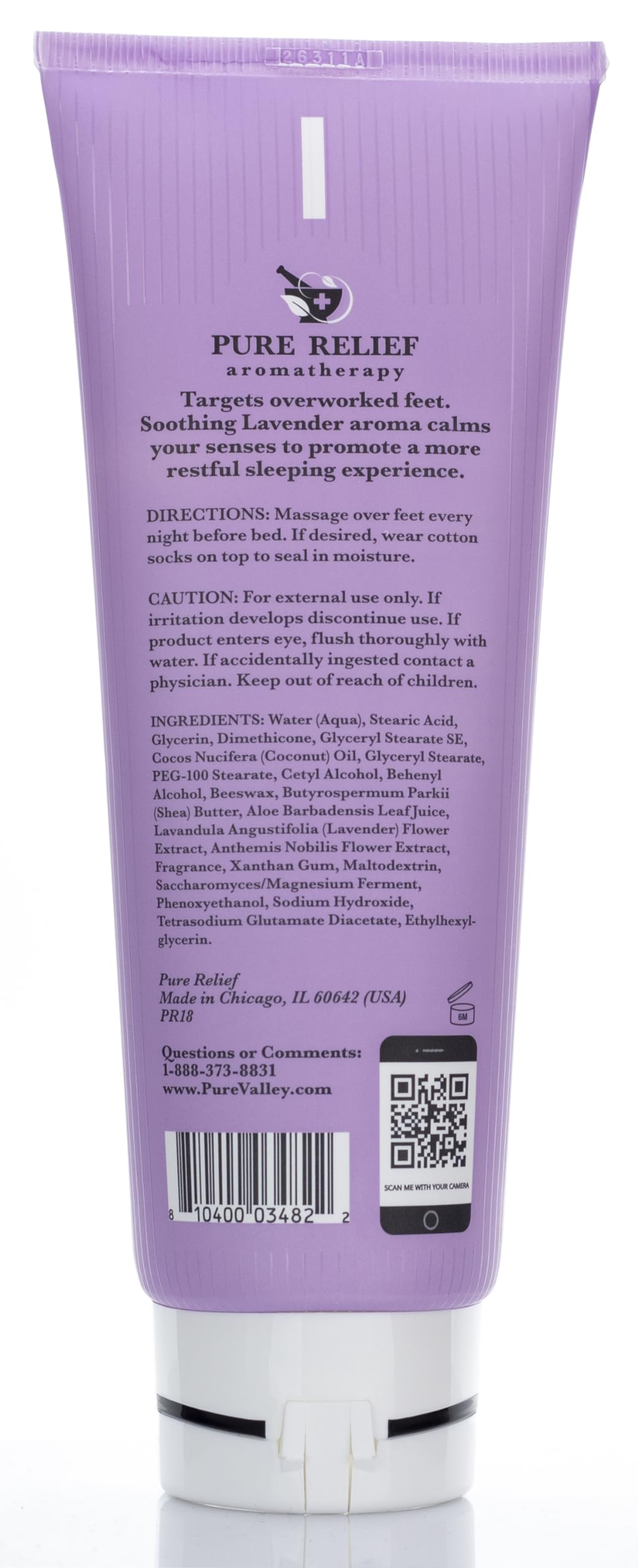 Pure Relief lotion pump bottle designed for daily foot hydration.