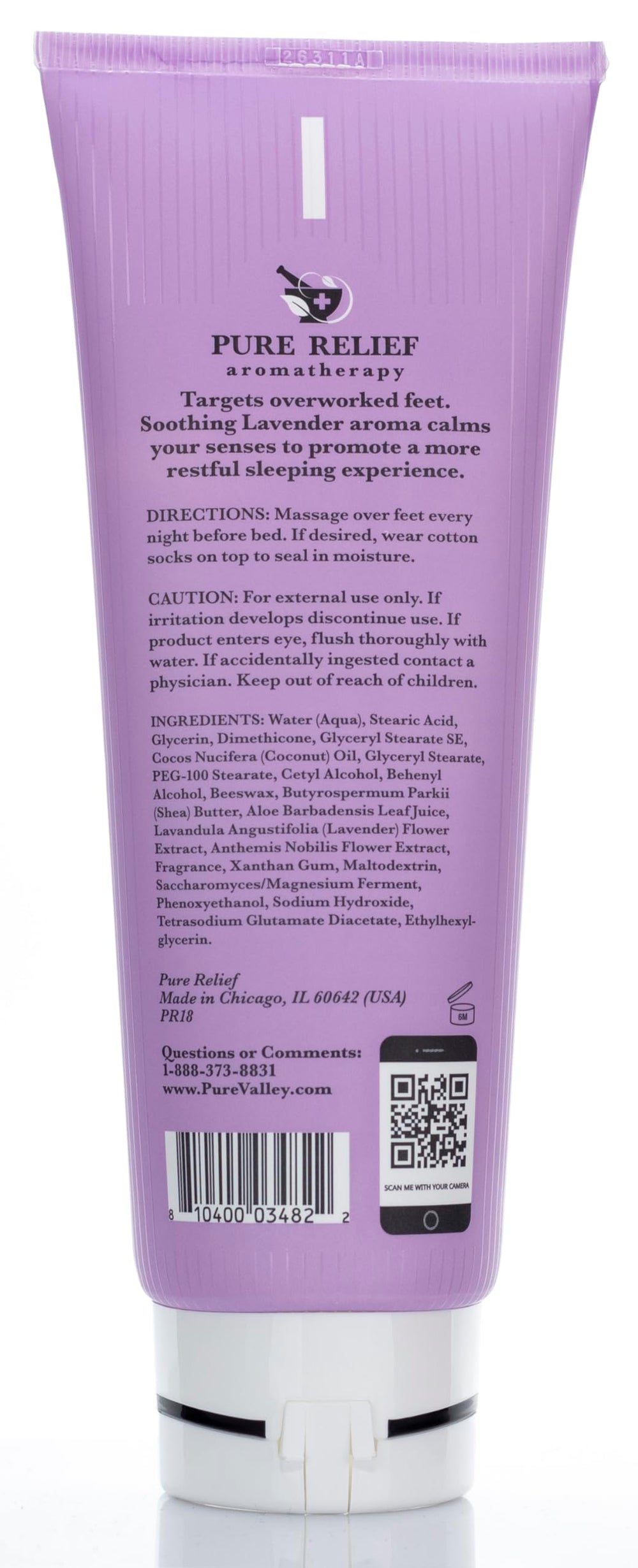 Pure Relief lotion pump bottle designed for daily foot hydration.