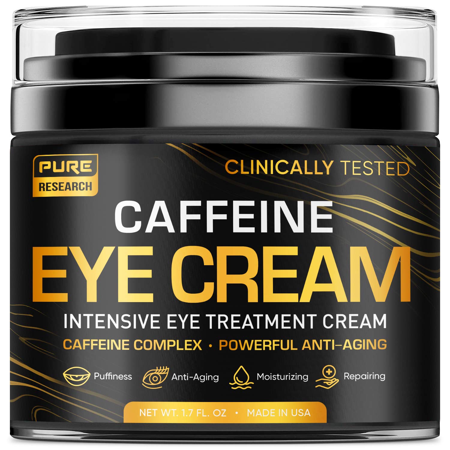 Pure Research crema-ojos-cafeina-antiedad: revitaliza el contorno.