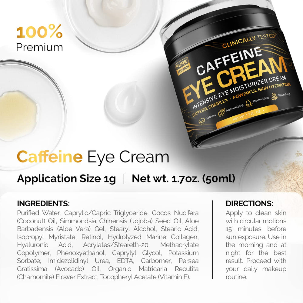 Pure Research crema-ojos-oscurecimiento-bolsas: suaviza ojeras e inflamación.