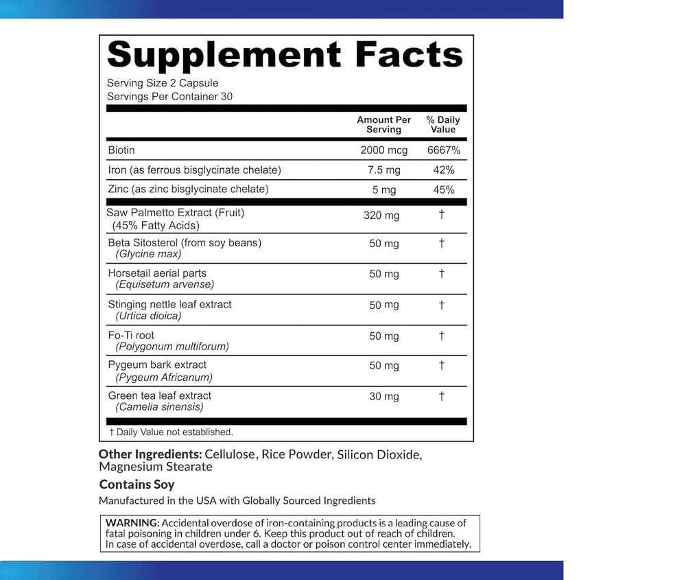 Pure Research DHT Blocker capsules arranged in bottle for easy daily use.
