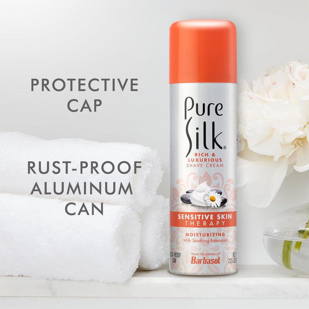 Pure Silk women shave ritual in spa setting suggests relaxing grooming moments.